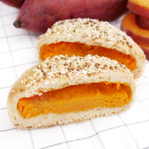 บันโฮลวีทไส้มันเทศเนื้อสีส้ม (บันคู่) | Whole Wheat Bun filled with Orange Sweet Potato
